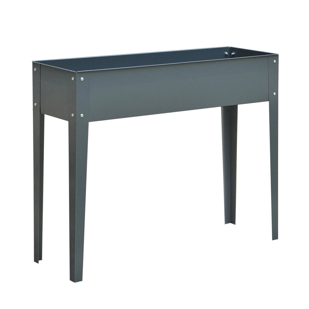 Fioriera rialzata in metallo 100x30x80 cm grigio scuro