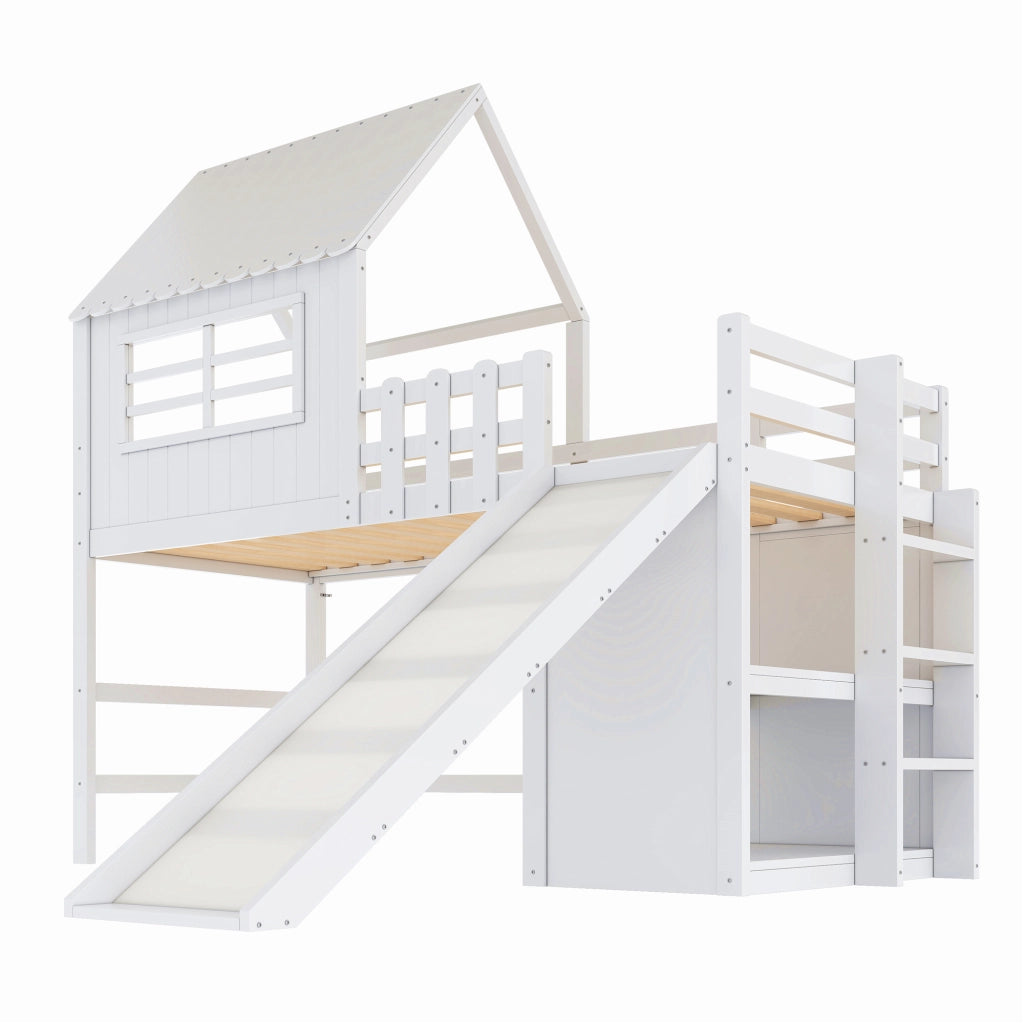 letto per bambini in legno massello e mdf bianco 90 x 200 cm