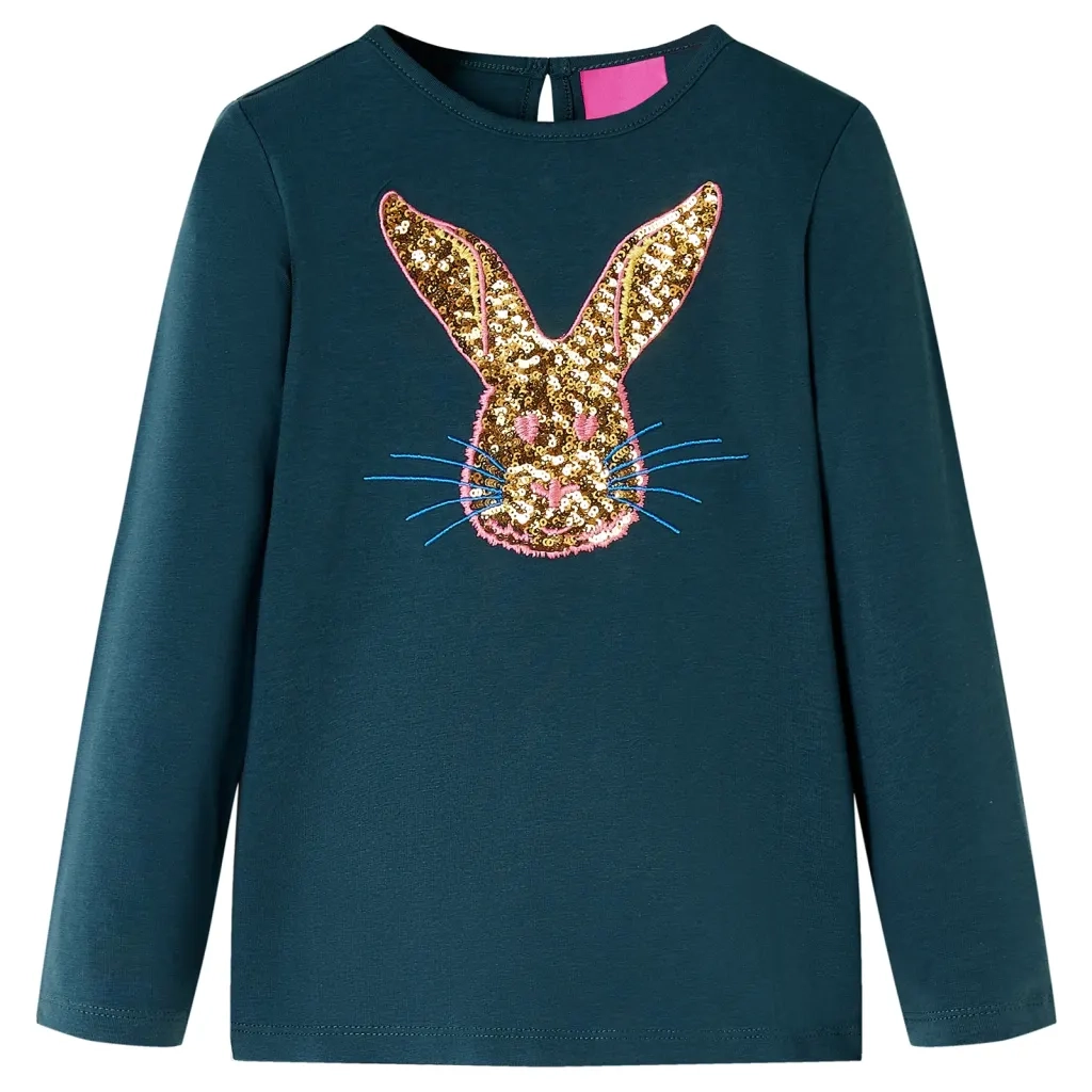 Maglietta per Bambini a Maniche Lunghe Verde Scuro 128cod mxl 84482