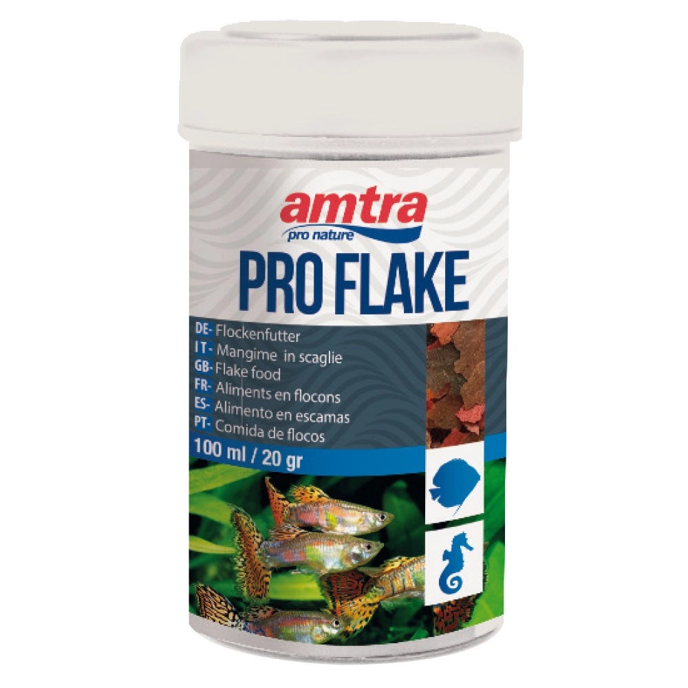 Amtra Pro Flakes - Mangime in scaglie per pesci d’acquario d’acqua dolce e marina Formato: 100 ml