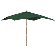 Ombrellone da Giardino-Parasole da giardino con Palo in Legno Verde 300x300x273 cm