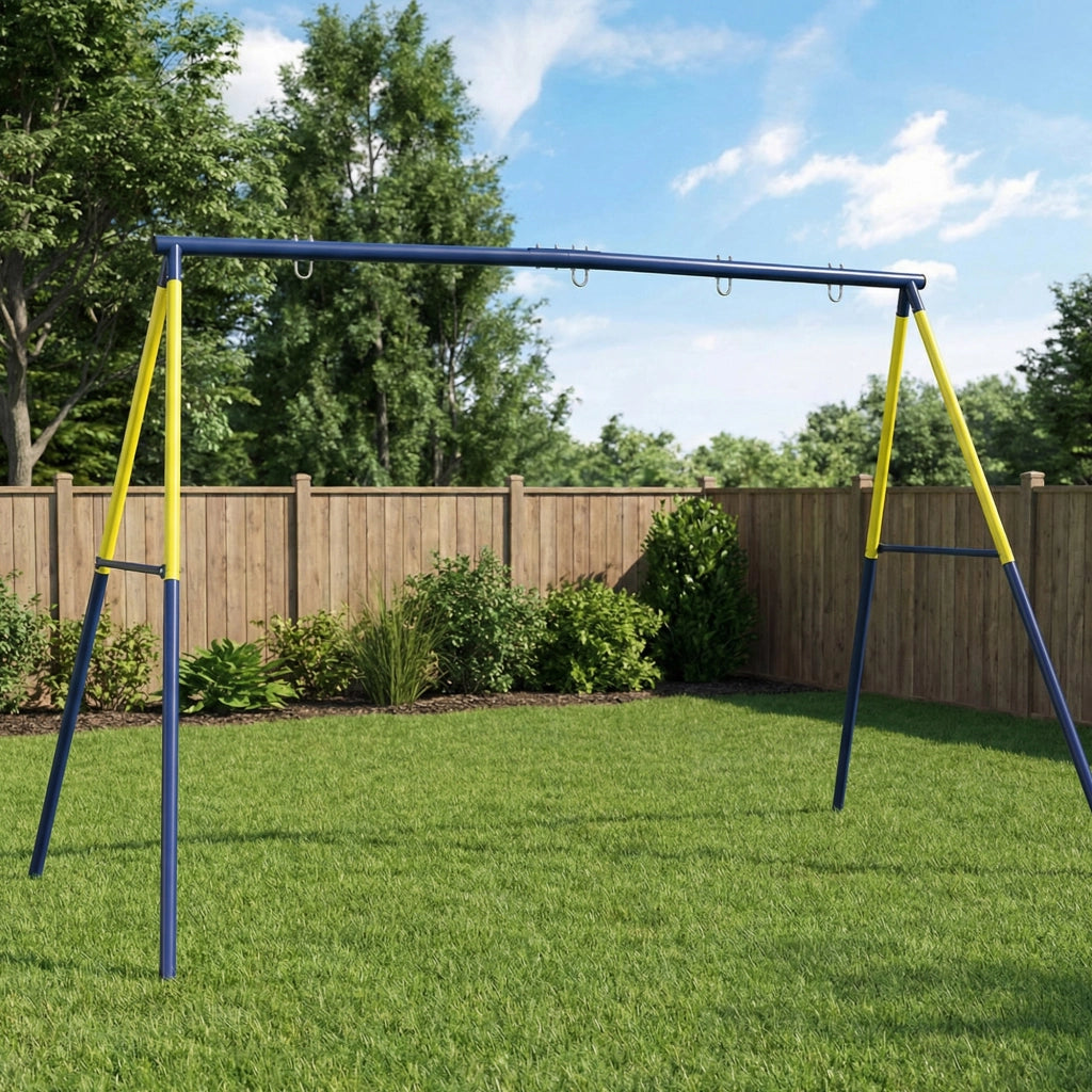 Altalena da Giardino per Bambini ¨C Zephmum ¨C Acciaio Blu 260x160x178 cm