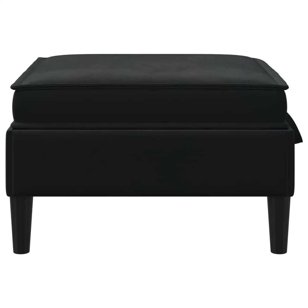 Pouf con Storage Nero Velluto