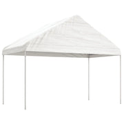 Gazebo | Pergolato con Tetto Bianco 6,69x4,08x3,22 m in Polietilene