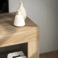 Mobile Porta TV 60" con Armadietto 2 Ante e Ripiano Aperto, 140x40x48 cm, Legno Naturale