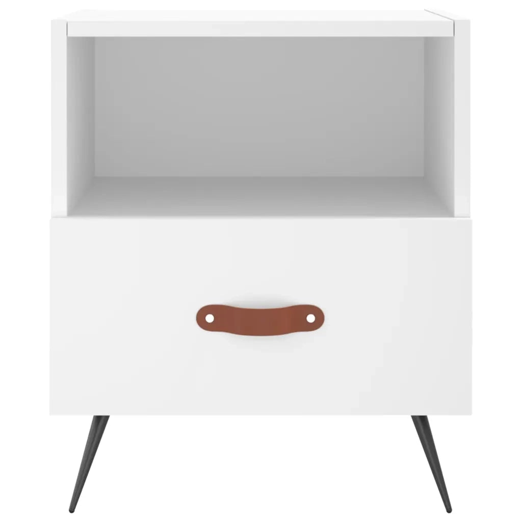Comodino Bianco 40x35x47,5 cm in Legno Multistrato 827372