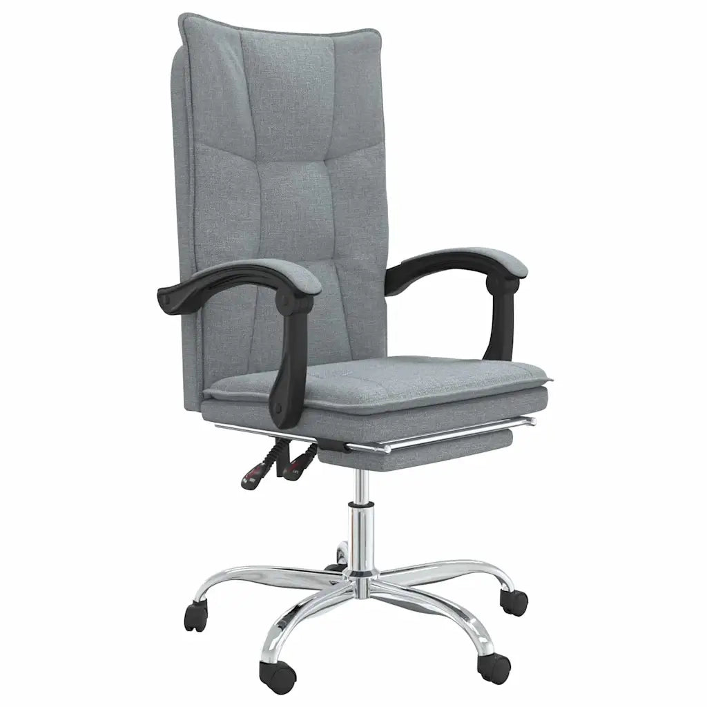 Sedia per studi-Poltrona da Ufficio Reclinabile Grigio Chiaro in Tessuto 974374