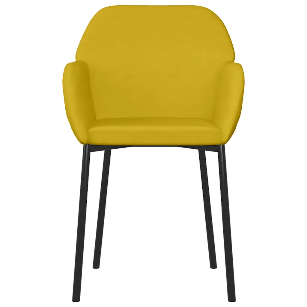 Sedie da Pranzo 2 pz Gialle in Velluto cod mxl 16481