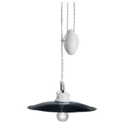 Sospensione Saliscendi Classico Potenza Ferro E Ceramica Nero Lucida 1 Luce E27