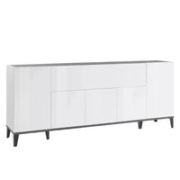Credenza Sunrise 4 Ante + 1 Vano a Ribalta 200 Bianco Lucido