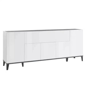 Credenza Sunrise 4 Ante + 1 Vano a Ribalta 200 Bianco Lucido