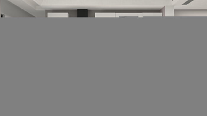 Cucina Lineare SOLE 256 cm - Bianco Lucido e Rovere, Design Moderno