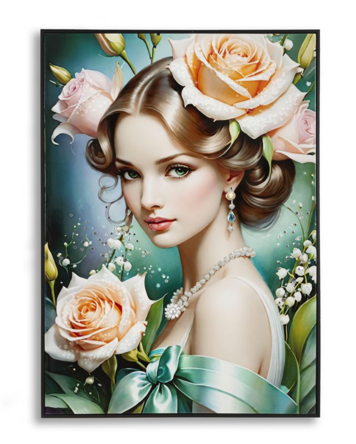 Dipinto Su Tela Laccato Fantasy C/Cornice B 72X4X102