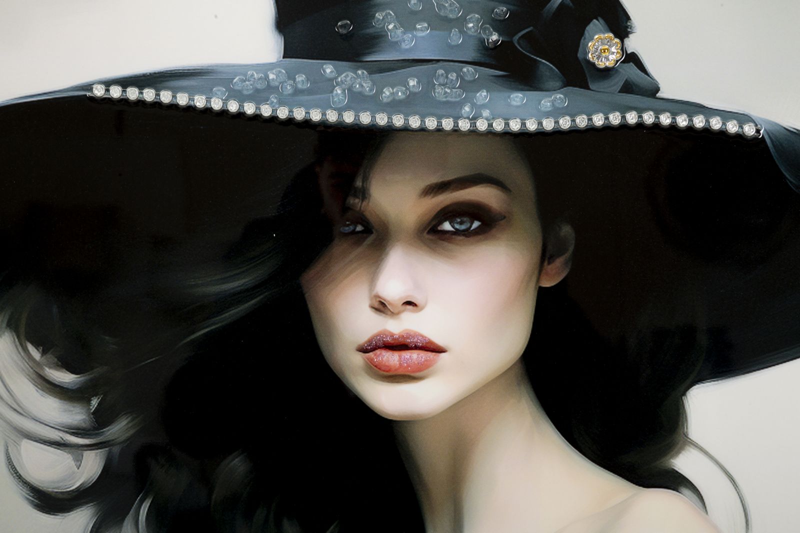 Dipinto Su Tela Laccato Dori C/Cornice -A- Eleganza 62x92