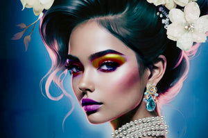 Dipinto Su Tela Laccato Isabel C/Cornice B 72X4X102