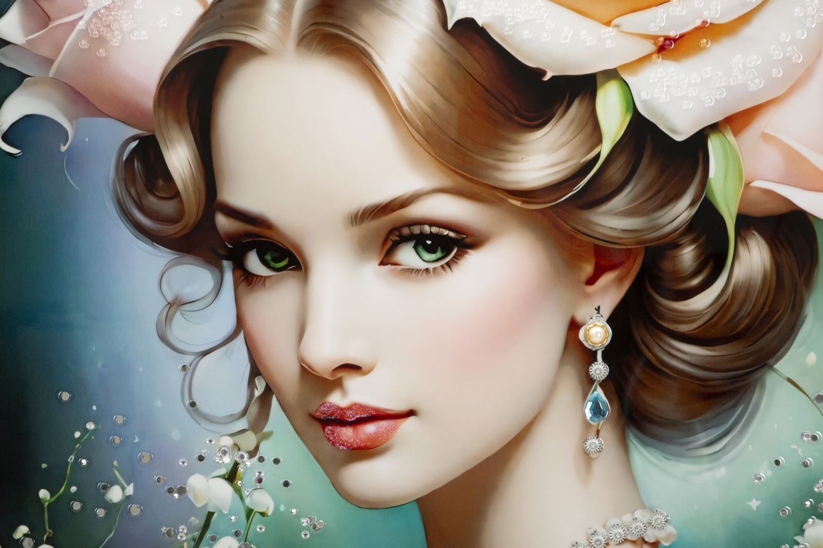 Dipinto Su Tela Laccato Fantasy C/Cornice B 72X4X102