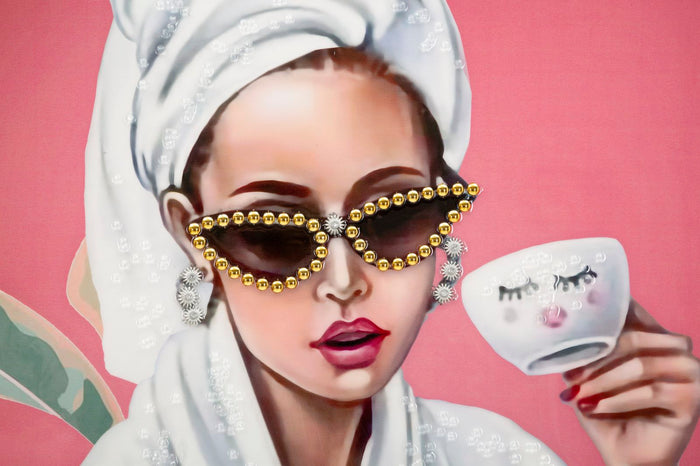 Dipinto Su Tela Laccato Luxury Spa Con Cornice 82X82 CM