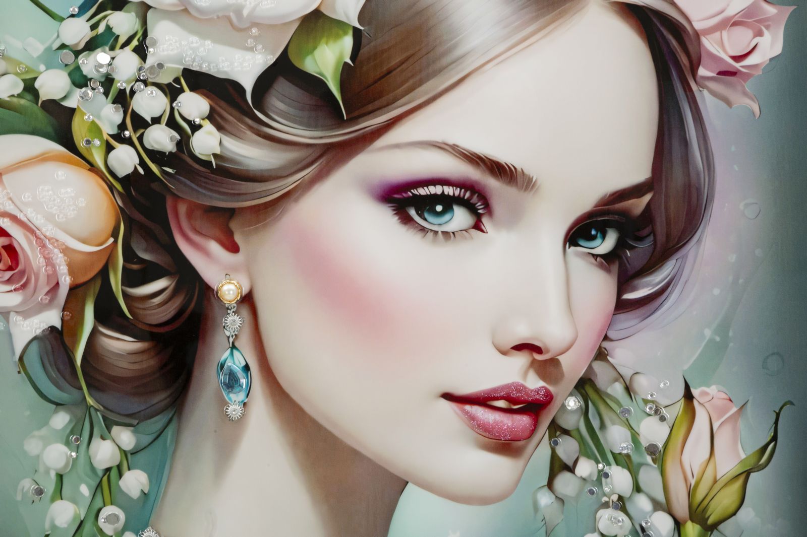 Dipinto Su Tela Laccato Fantasy C/Cornice A 72X4X102