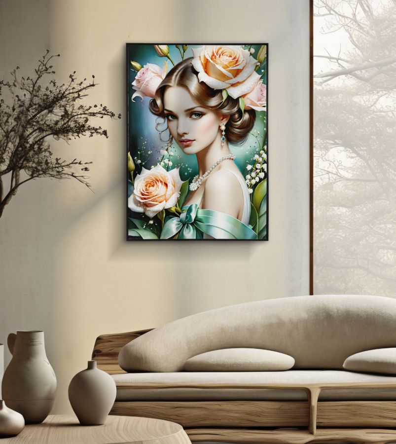 Dipinto Su Tela Laccato Fantasy C/Cornice B 72X4X102