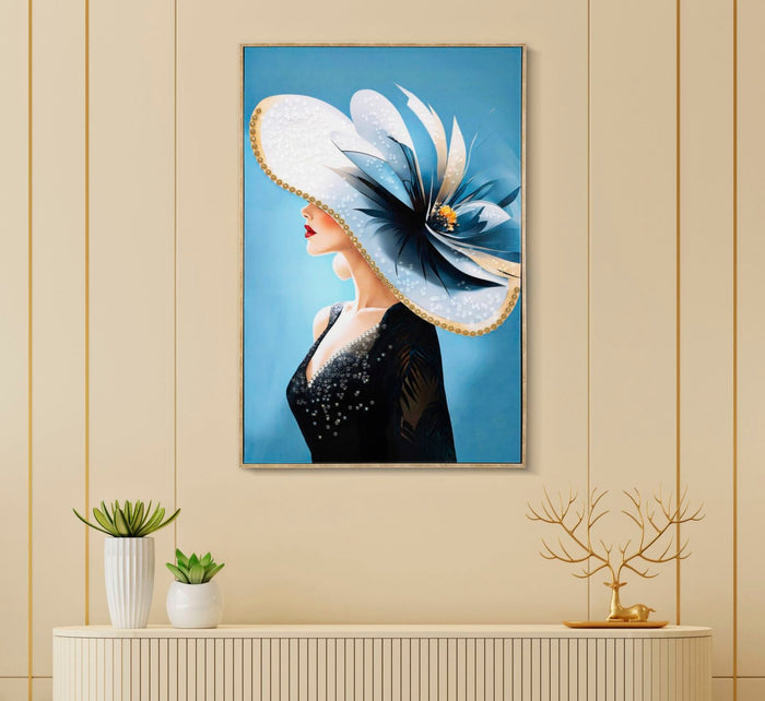 Dipinto Su Tela Laccato Dori C/Cornice -B- Eleganza 62x4x92