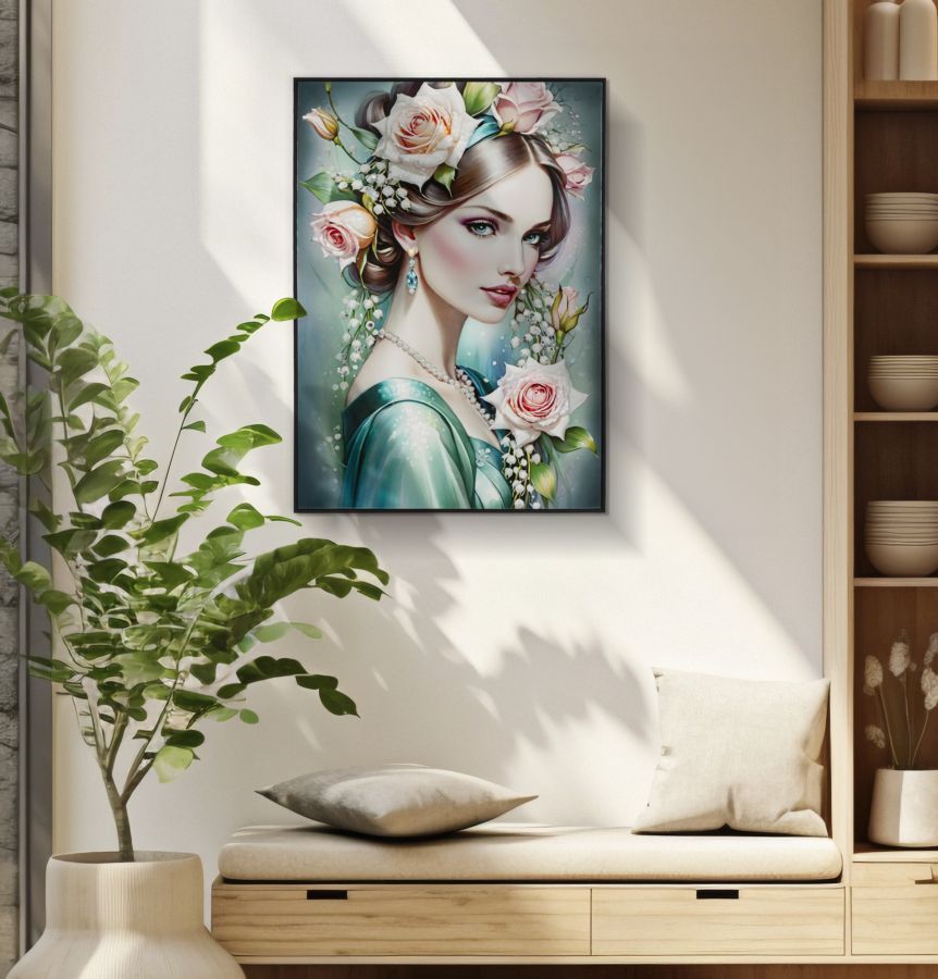 Dipinto Su Tela Laccato Fantasy C/Cornice A 72X4X102