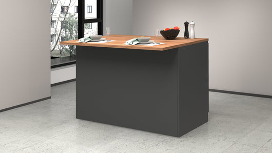 Isola Cucina SOLE 2 Ante – Antracite/Rovere Wotan, 125x90x90 cm, Made in Italy