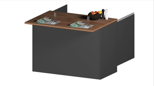 Isola Cucina SOLE 2 Ante – Antracite/Rovere Wotan, 125x90x90 cm, Made in Italy
