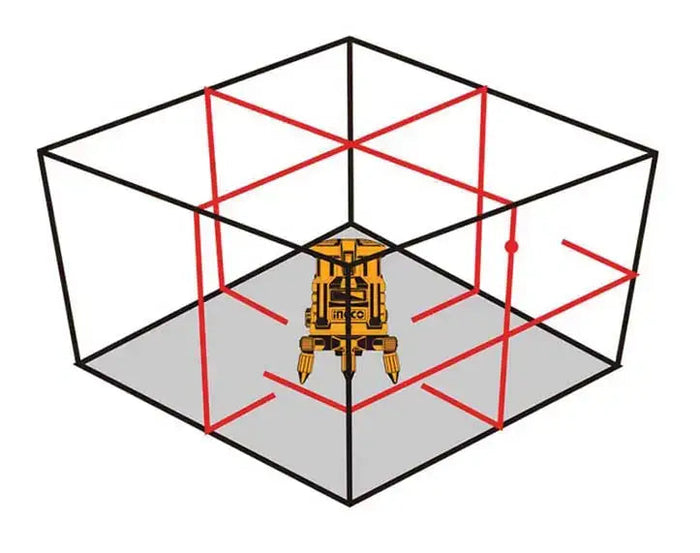 Livella Laser Autoregolabile Raggio Rosso, Precisione ±1.0mm a 5m