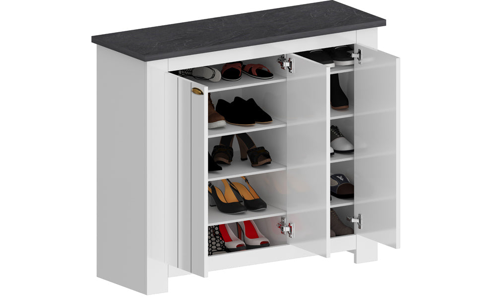 Scarpiera FIGO 3 Ante Battenti - Mobile Country con 8 Ripiani e Capacità 30 Paia