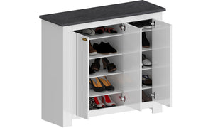 Scarpiera FIGO 3 Ante Battenti - Mobile Country con 8 Ripiani e Capacità 30 Paia