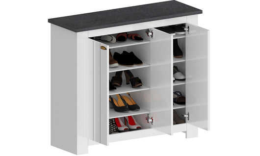 Scarpiera FIGO 3 Ante Battenti - Mobile Country con 8 Ripiani e Capacità 30 Paia