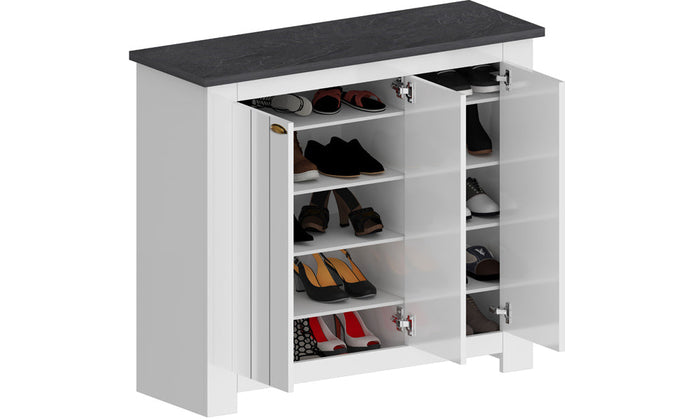 Scarpiera FIGO 3 Ante Battenti - Mobile Country con 8 Ripiani e Capacità 30 Paia