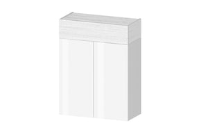 Scarpiera SAVONA - 2 Ante Battenti e 1 Ribalta, Bianco Lucido/Bianco Larice