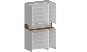 Scarpiera SAVONA 6 ante - Fino a 60 paia, bicolore bianco/rovere Made in Italy