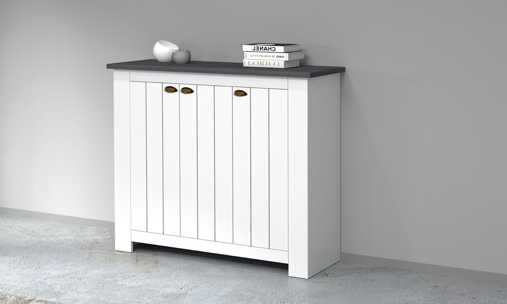 Scarpiera FIGO 3 Ante Battenti - Mobile Country con 8 Ripiani e Capacità 30 Paia