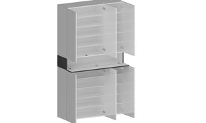 Scarpiera SAVONA 6 Ante e 1 Ribalta - Bianco Lucido/Report, Moderna e Spaziosa