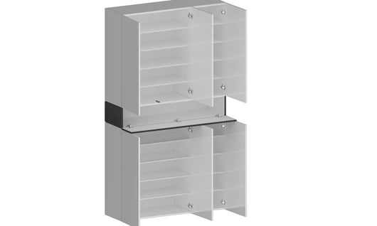 Scarpiera SAVONA 6 Ante e 1 Ribalta - Bianco Lucido/Report, Moderna e Spaziosa