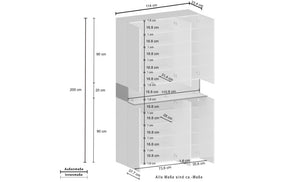 Scarpiera SAVONA 6 ante - Fino a 60 paia, bicolore bianco/rovere Made in Italy