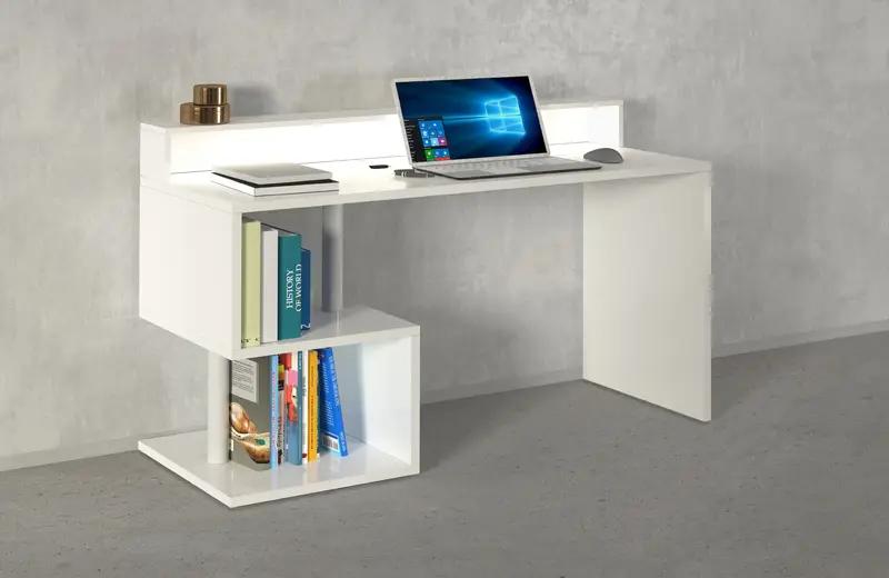 Scrivania ESSE 140 con design a ''S'' e sopralzo