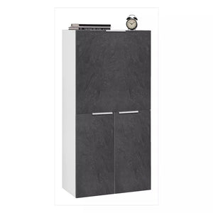 Scrivania Salvaspazio Dalia - Anta Ribaltabile, Made in Italy, Bianco Lucido