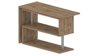 Scrivania Girevole Design VOLTA – 120x65x75 cm, Ripiani Aperti Rovere