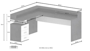 Scrivania New Selina ad angolo con sopralzo moderna e funzionale