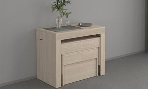 Set 2 Panche Allungabili PRATIKA - Olmo Perla, Salvaspazio Made in Italy