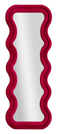 Specchio Da Muro Emily Velluto Fuxia 60X6X160 Elegante