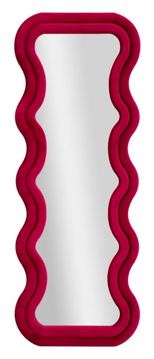 Specchio Da Muro Emily Velluto Fuxia 60X6X160 Elegante