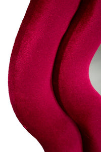 Specchio Da Muro Emily Velluto Fuxia 60X6X160 Elegante