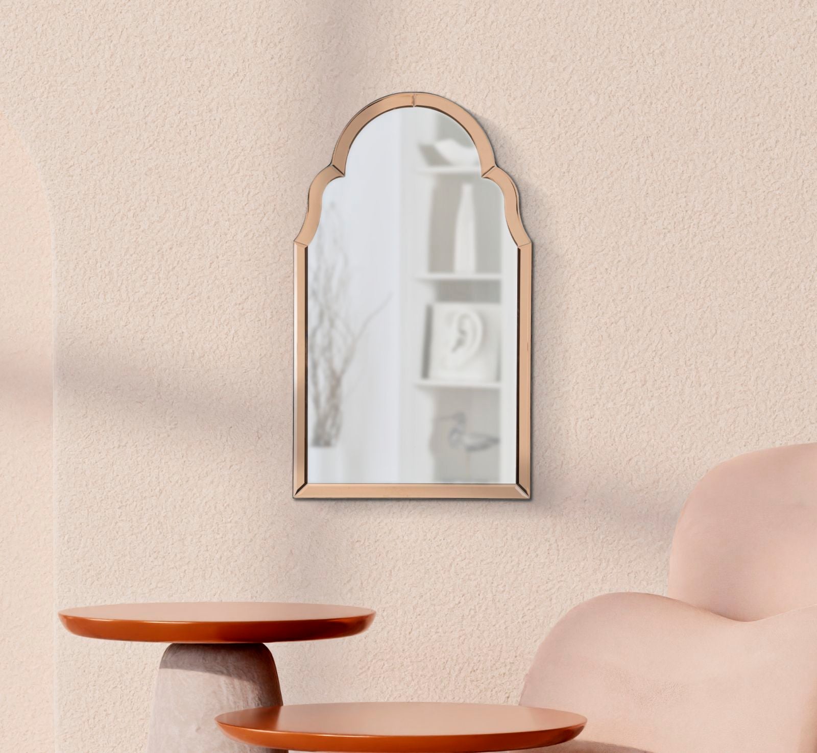 Specchio Da Muro Tangheri Rosa Cm 47X1X80 Elegante Design