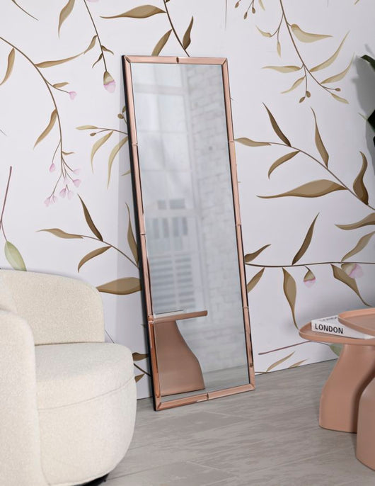 Specchio Da Muro Berlino Rosa Cm 55X2X150 Design Elegante