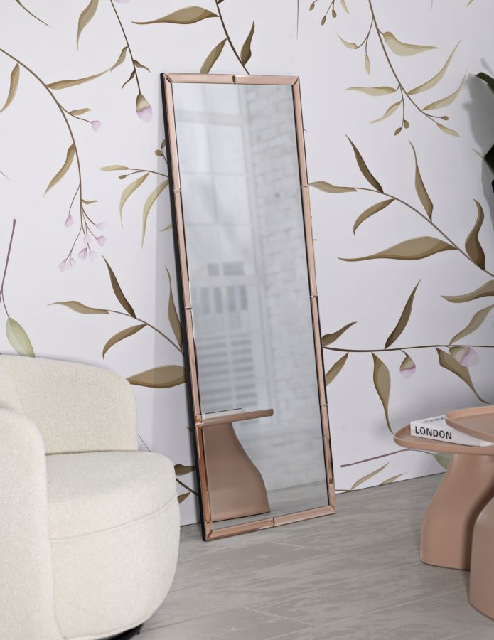 Specchio Da Muro Berlino Rosa Cm 55X2X150 Design Elegante