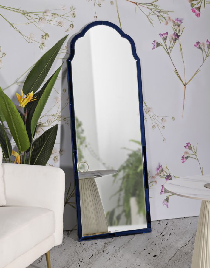 SPECCHIO DA MURO TANGERI BLU CM 55X2X150 Elegante